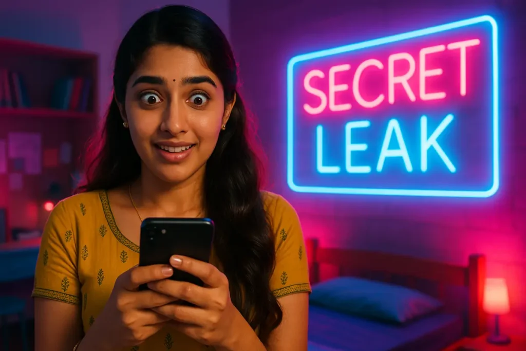 ఫోన్‌లో చూసిన సీక్రెట్ లీక్‌ వల్ల ఆశ్చర్యపోయిన యువతి ముఖం