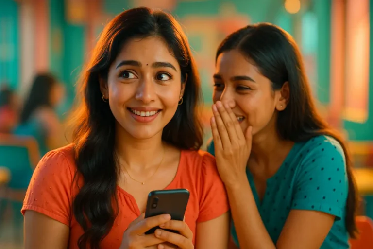 స్నేహితురాలు చెప్పిన అపశకునం కథ విని నవ్వుతూ కూడా ఆలోచనలో పడ్డ యువతి