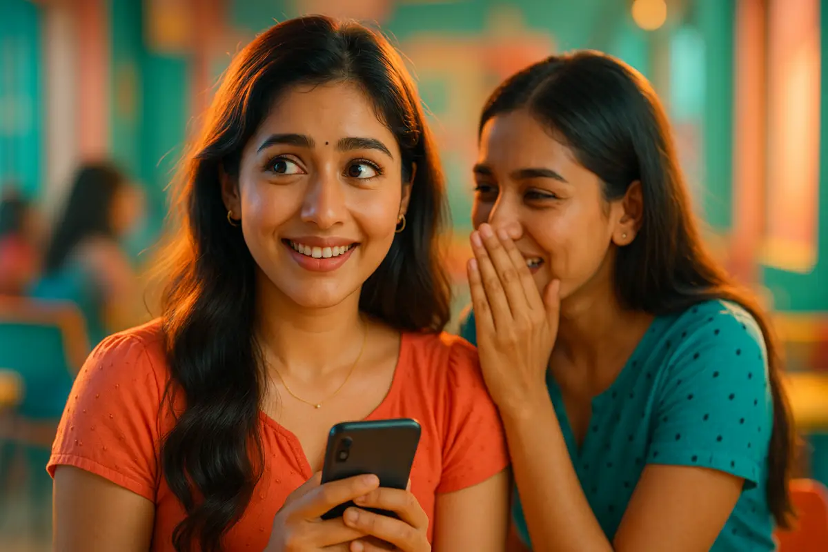 స్నేహితురాలు చెప్పిన అపశకునం కథ విని నవ్వుతూ కూడా ఆలోచనలో పడ్డ యువతి